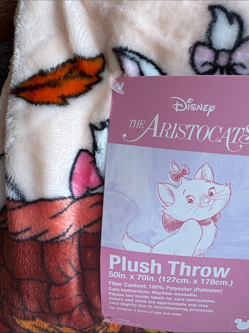 Disney The Aristocats Plush Bib in Pink and White with Character Print